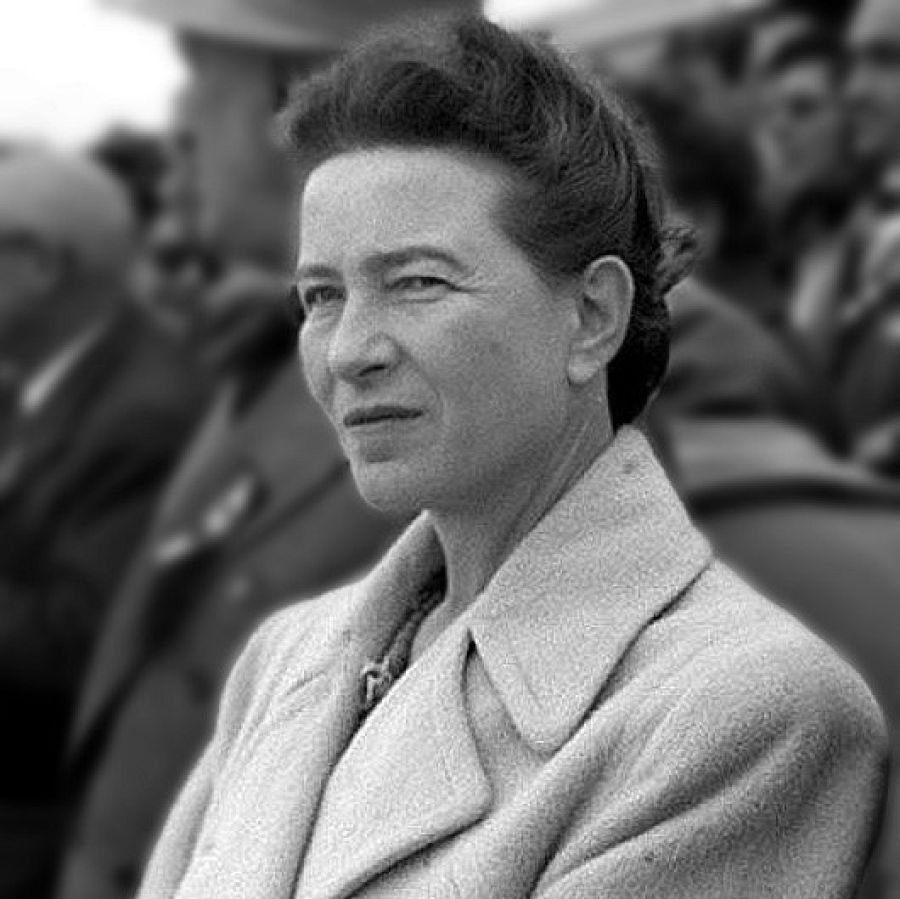 Simone de Beauvoir en 1955