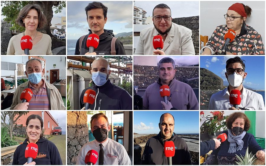 Voces del programa de radio: Raquel Hernández (Turismo de La Palma), Julio Marante (guía de La Palma), Juan José Neris (alcalde de Santa Cruz de La Palma), Marleny Pérez (Restaurante San Andrés), Javier Cabrera (artesano de Puntallana), Nauzet Chávez