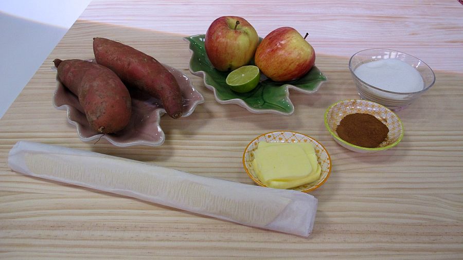 Receta de tarta de manzana y batata