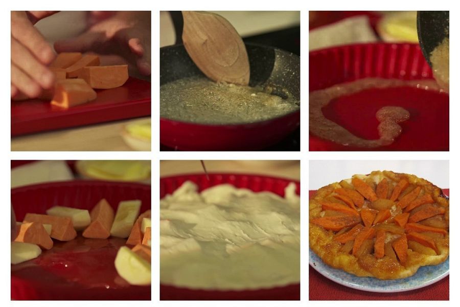 Receta de tarta de manzana y batata