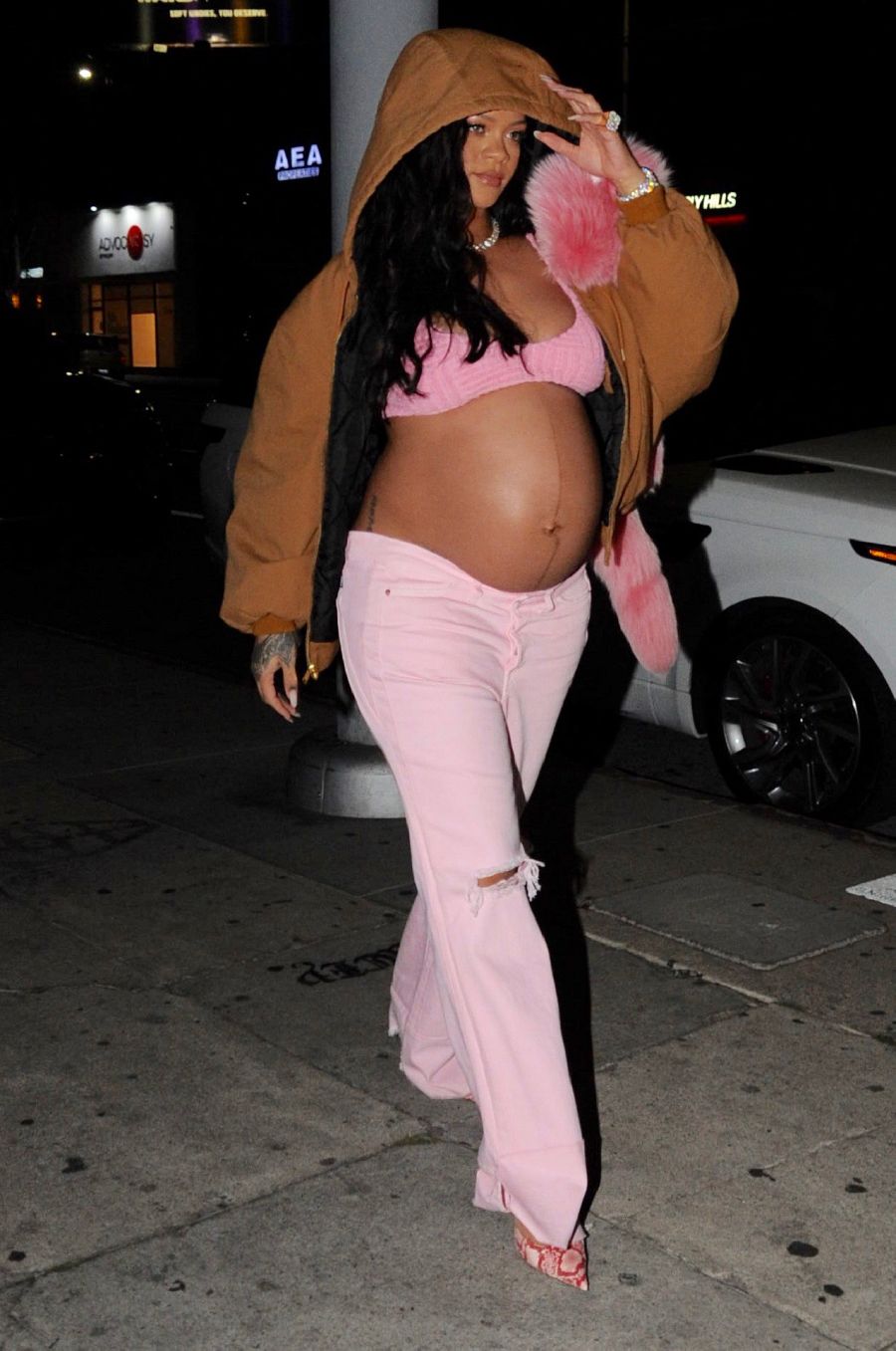 Rihanna después de una fiesta en Los Ángeles