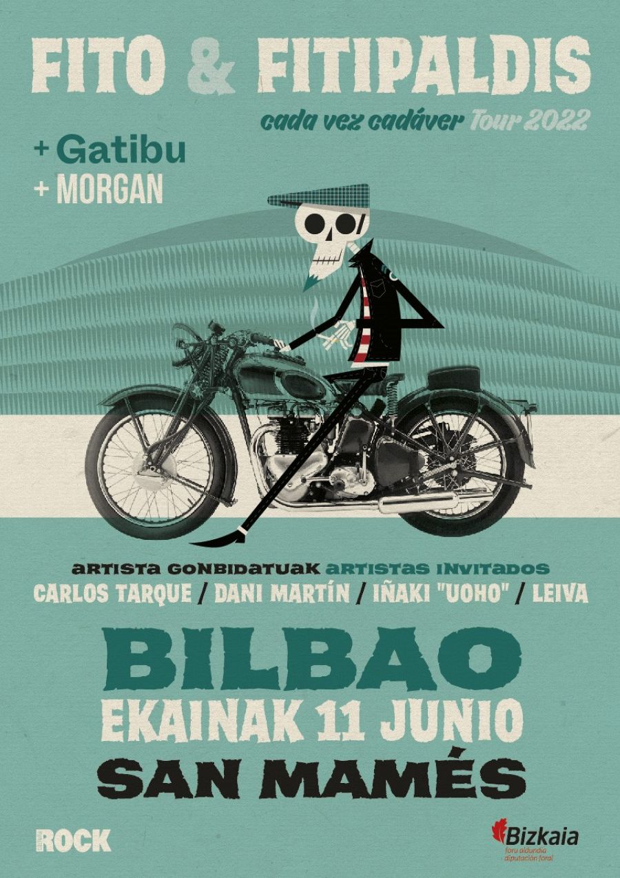 Cartel concierto de Fito & Fitipaldis en San Mamés (Bilbao)