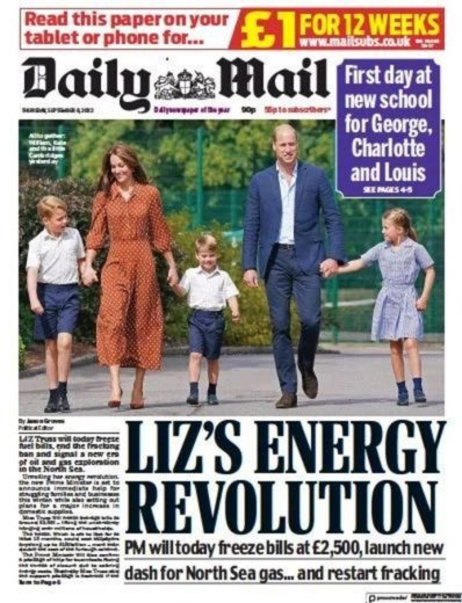 Portada de diario 'Daily Mail'el 8 de septiembre