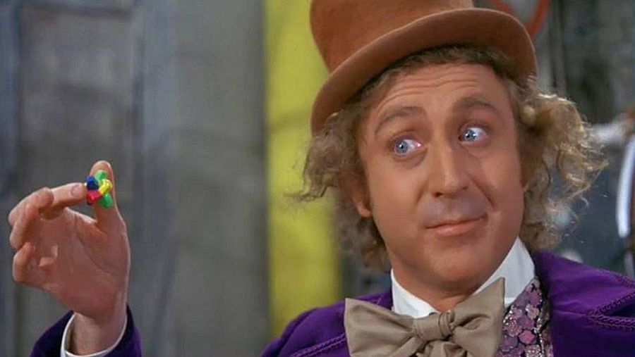 Gene Wilder interpretando a Willy Wonka en la película de "La Fábrica de Chocolate"