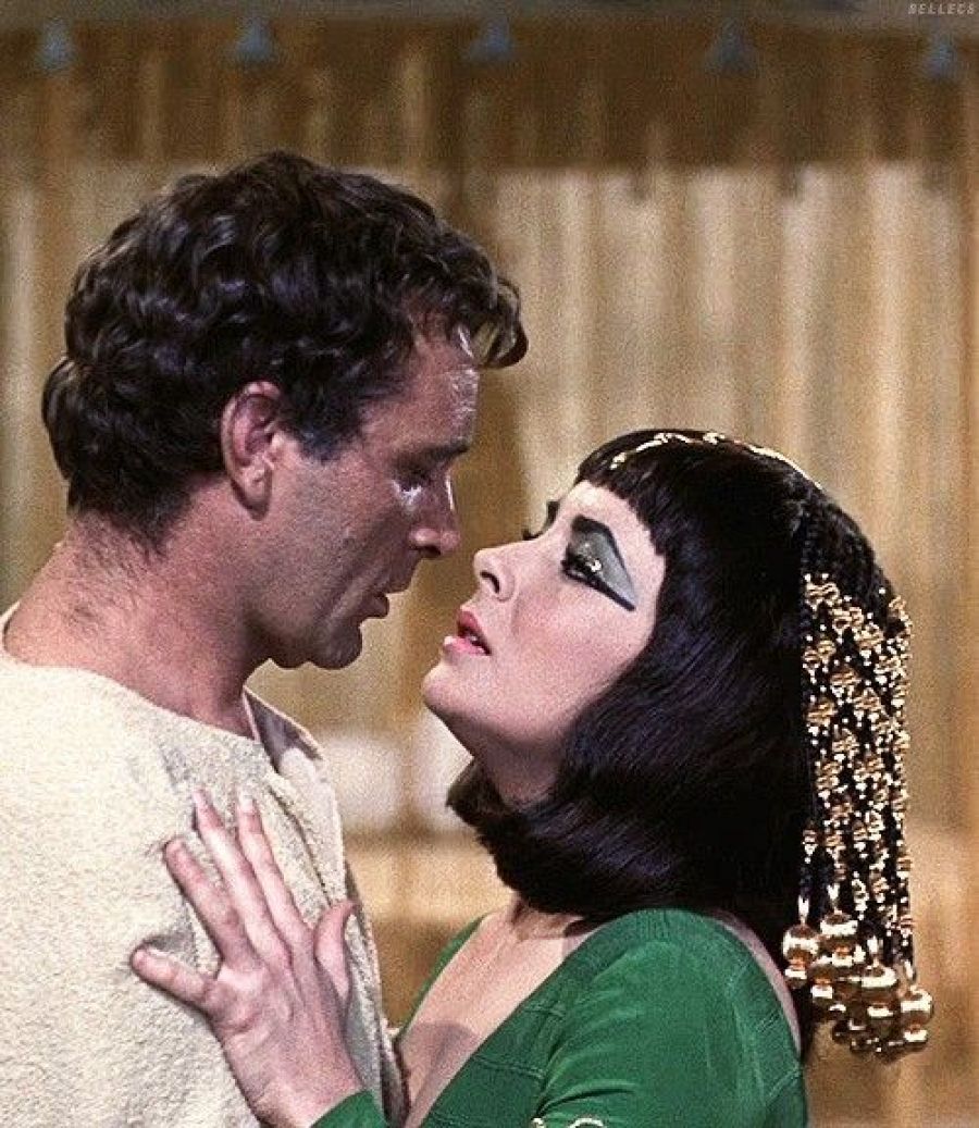 Richard Burton y Elizabeth Taylor rodaje cleopatra