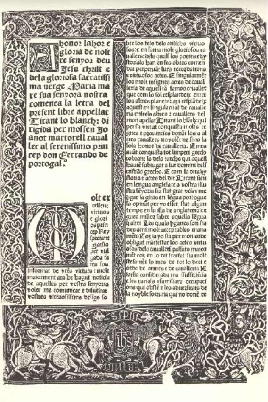 Una de las páginas de la novela 'Tirant lo Blanch'