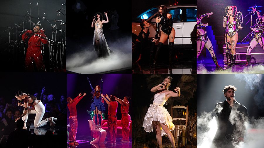 Agoney, Fusa Nocta, Alice Wonder, Megara, José Otero, Blanca Paloma, Karmento y Vicco, finalistas del Benidorm Fest 2023