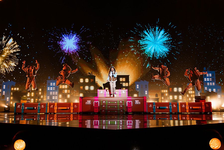Primer ensayo de España en el Palais Nikaïa de Niza, sede de Eurovisión Junior 2023