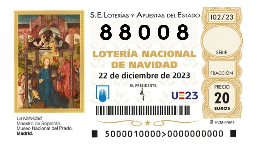 El 88.008, la 'Grossa' de la Loteria de Nadal