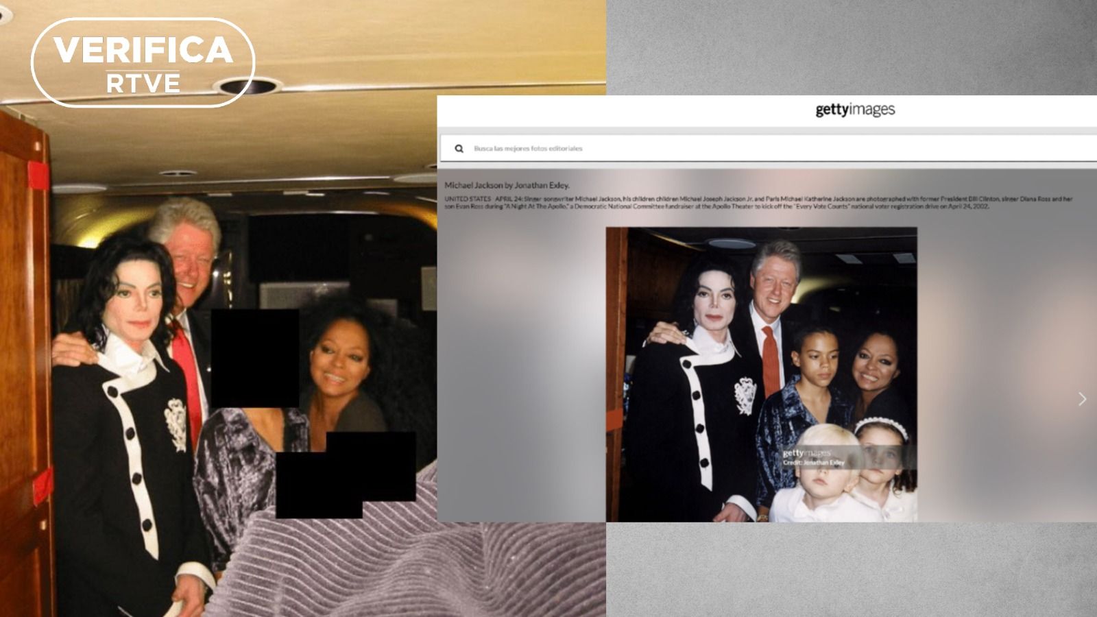 No son Michael Jackson y Bill Clinton con víctimas de Epstein