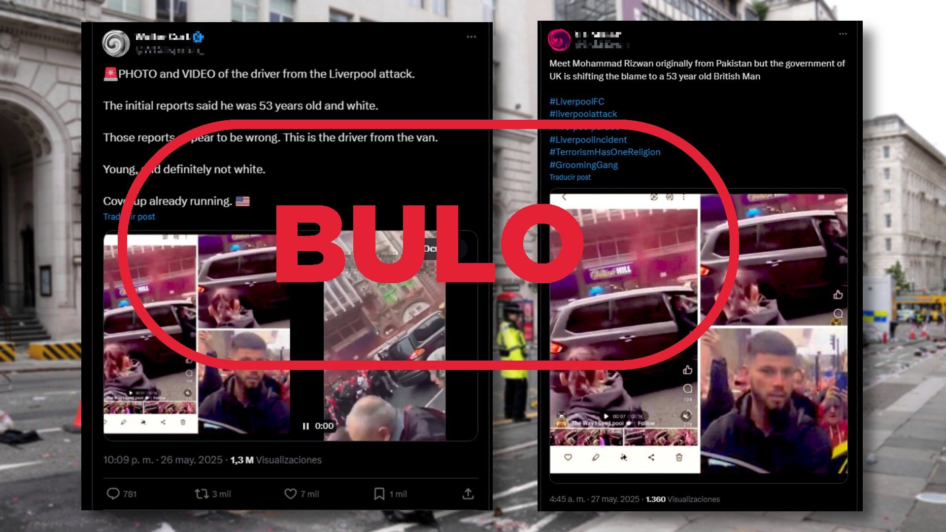 Bulo Ray No es una foto del autor del atropello en Liverpool, es un bulo