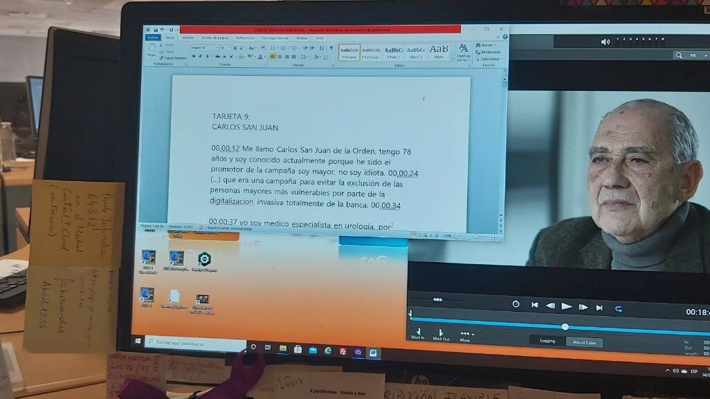 Carlos monitor Redaccion Pantalla de ordenador con la imagen del promotor de "Soy mayor, no idiota"
