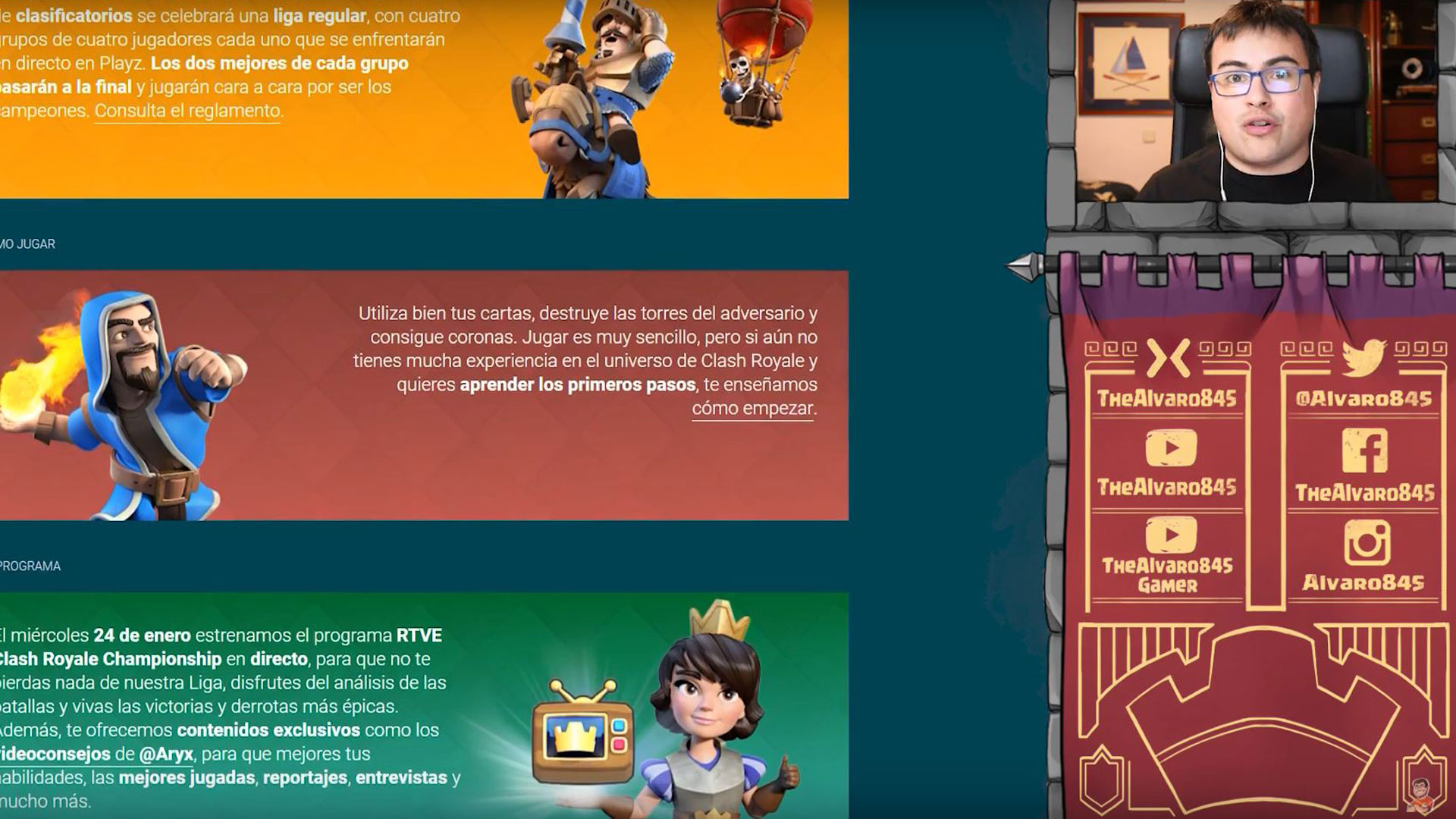 Clash Royale Alvaro845 te invita a participar en la RTVE Clash Royale