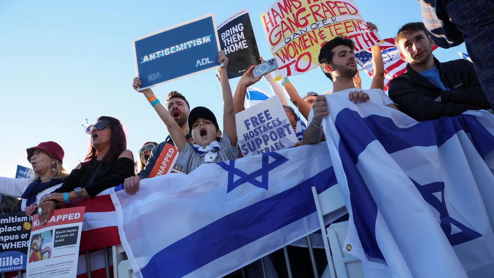 Miles de personas apoyan a Israel frente al Capitolio de EE.UU.