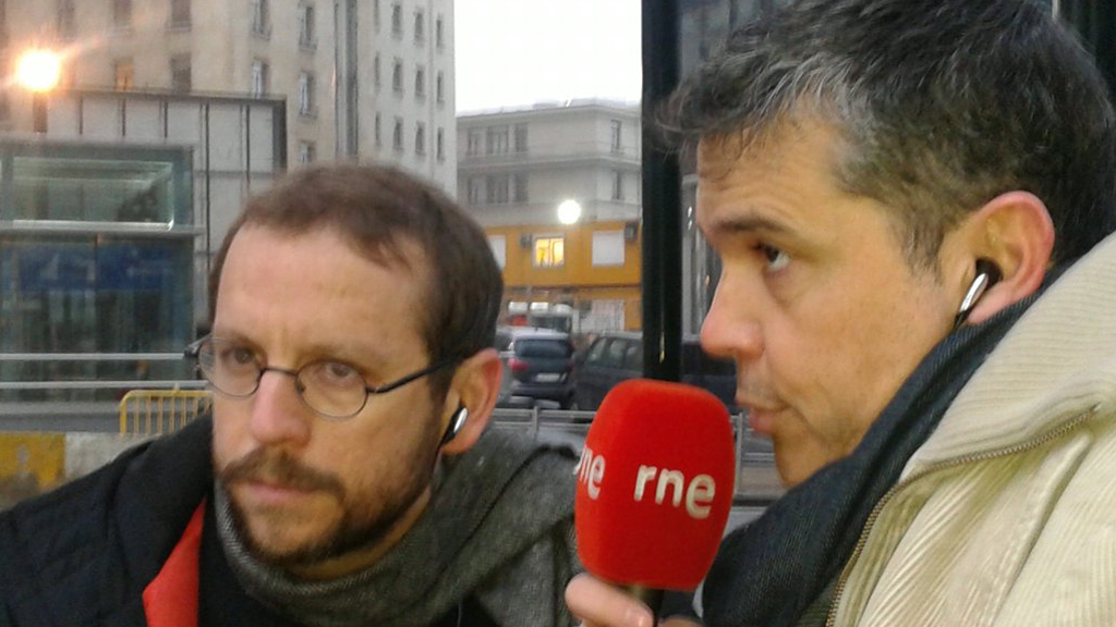 Antonio Delgado y Alfredo Menéndez El corresponsal de RNE en Bruselas, Antonio Delgado, y Alfredo Menéndez.
