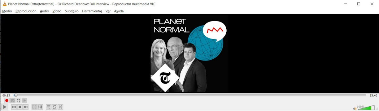 Captura del podcast "Planet Normal" publicado por The Telegraph con la entrevista.