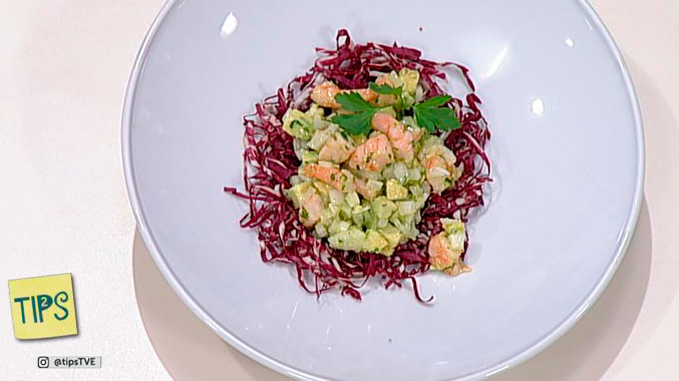 Receta de Ensalada de aguacate y langostinos