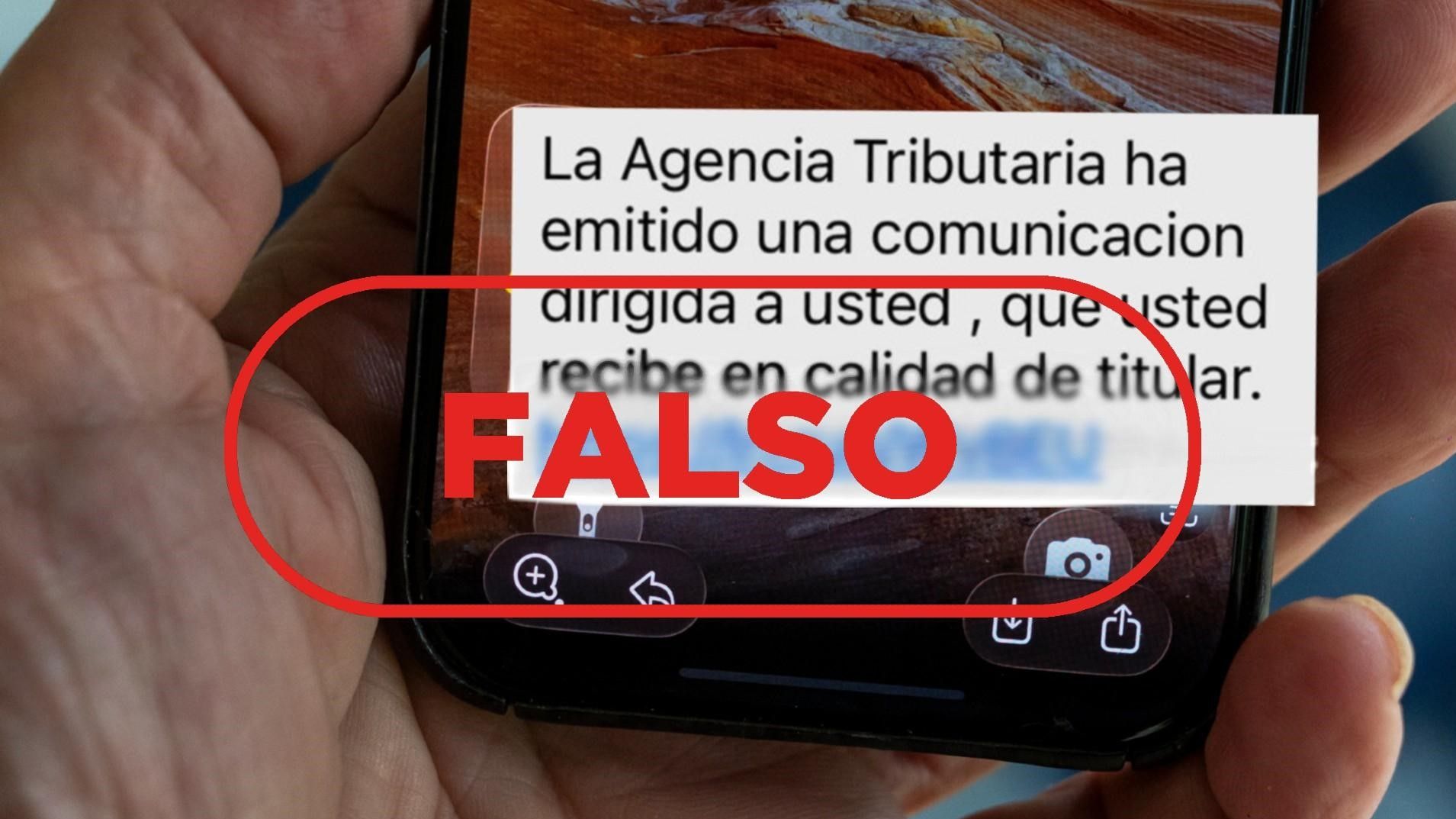 Falso: la Agencia Tributaria no envía esta comunicación por SMS