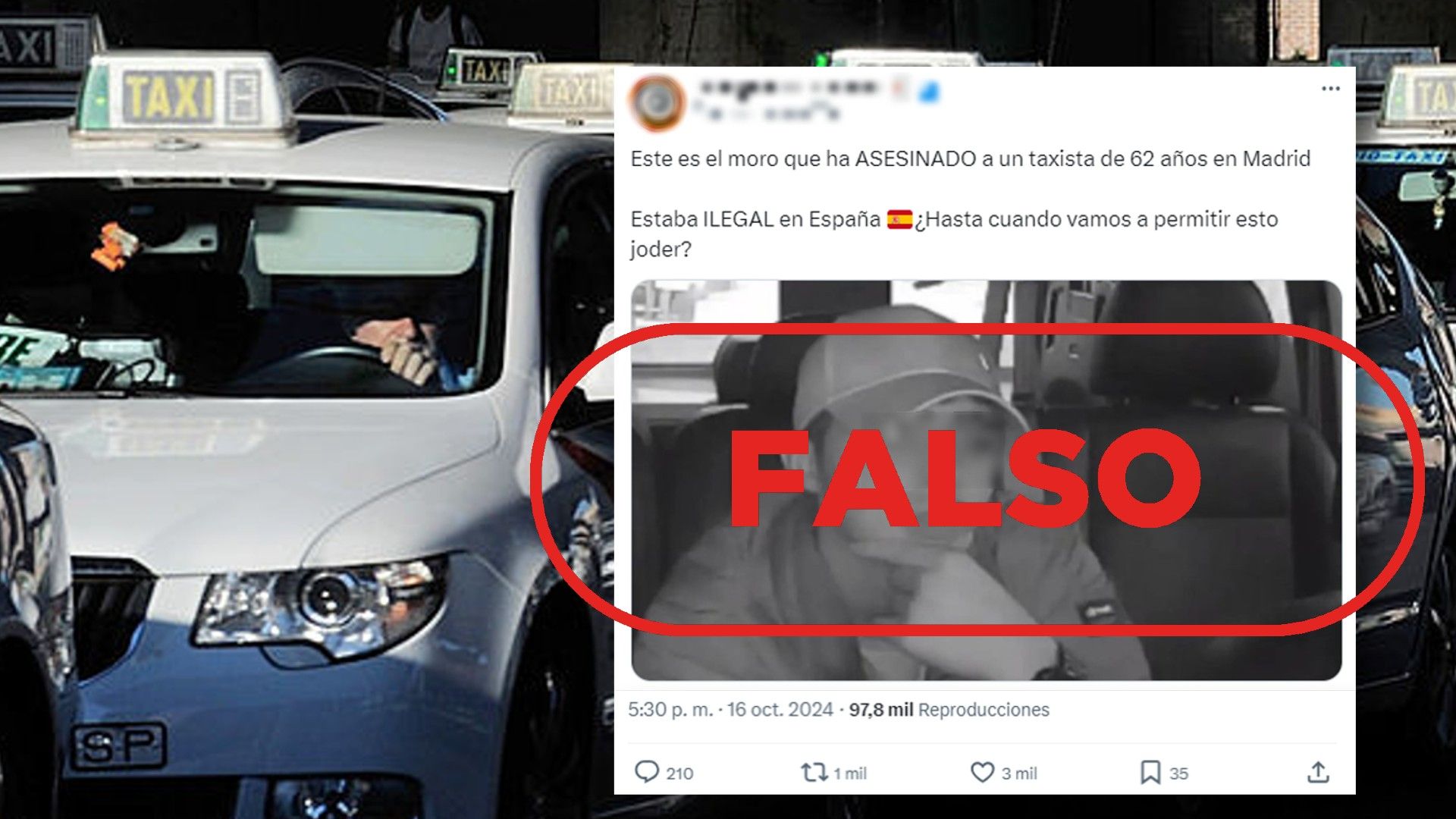 El presunto asesino del taxista de Alcalá es español, no marroquí