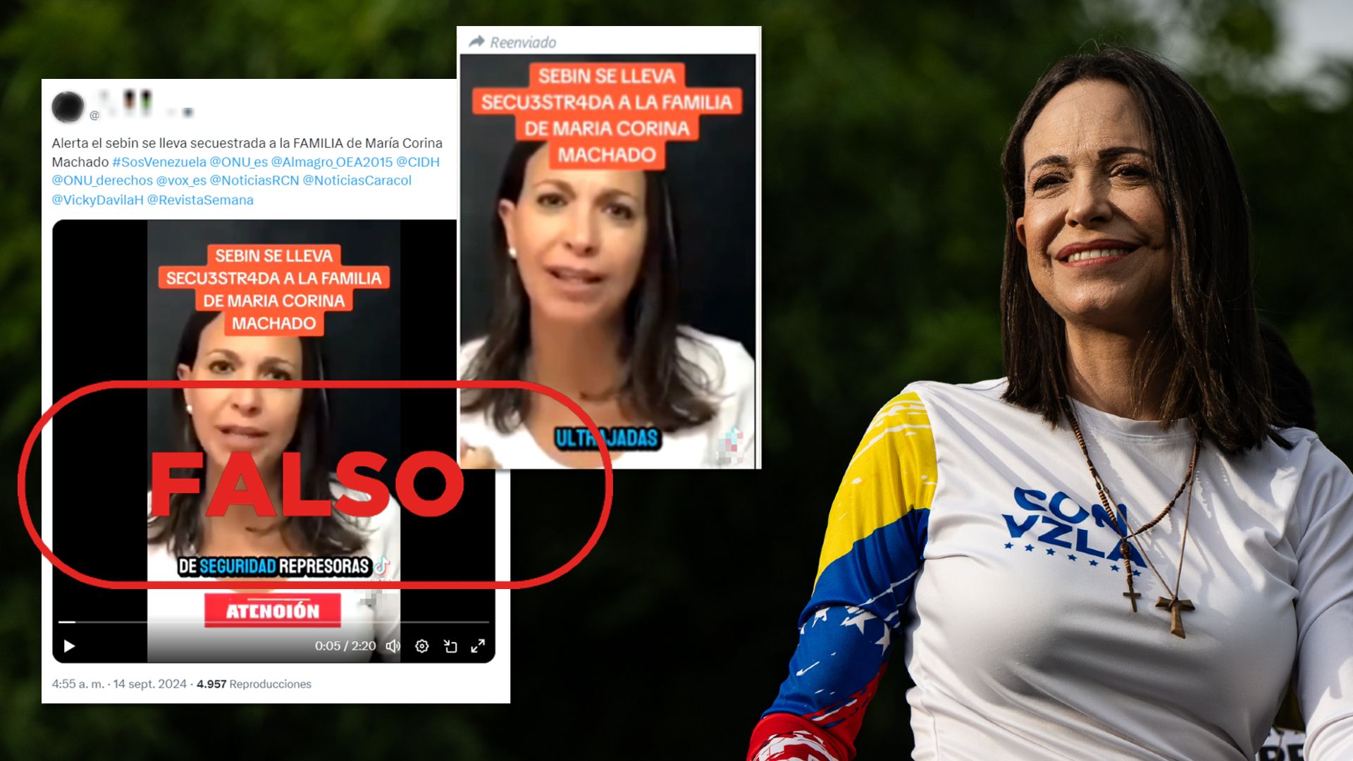 Venezuela: No han secuestrado a la familia de María Corina Machado