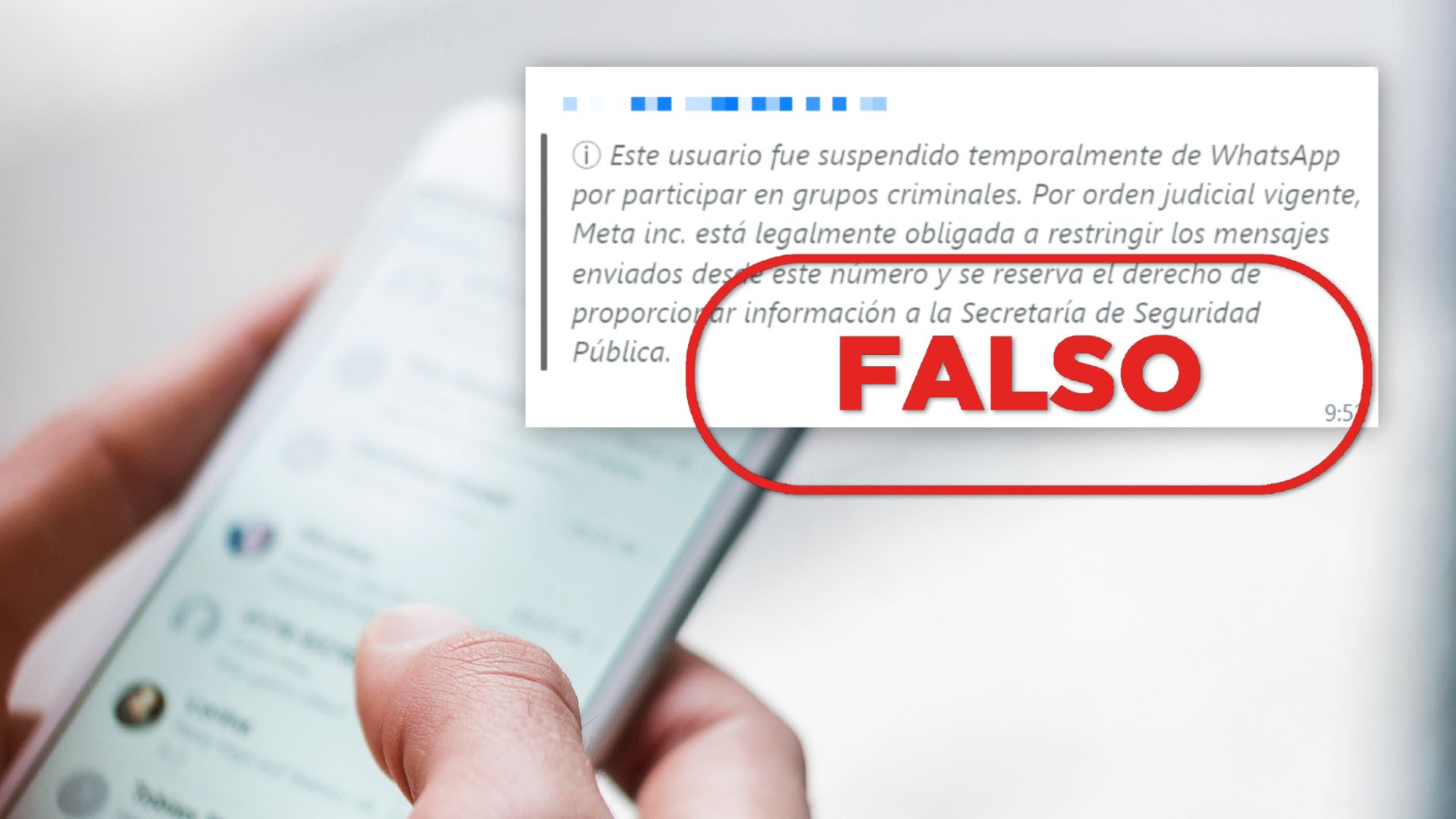 WhatsApp no te suspende la cuenta con este mensaje, es falso