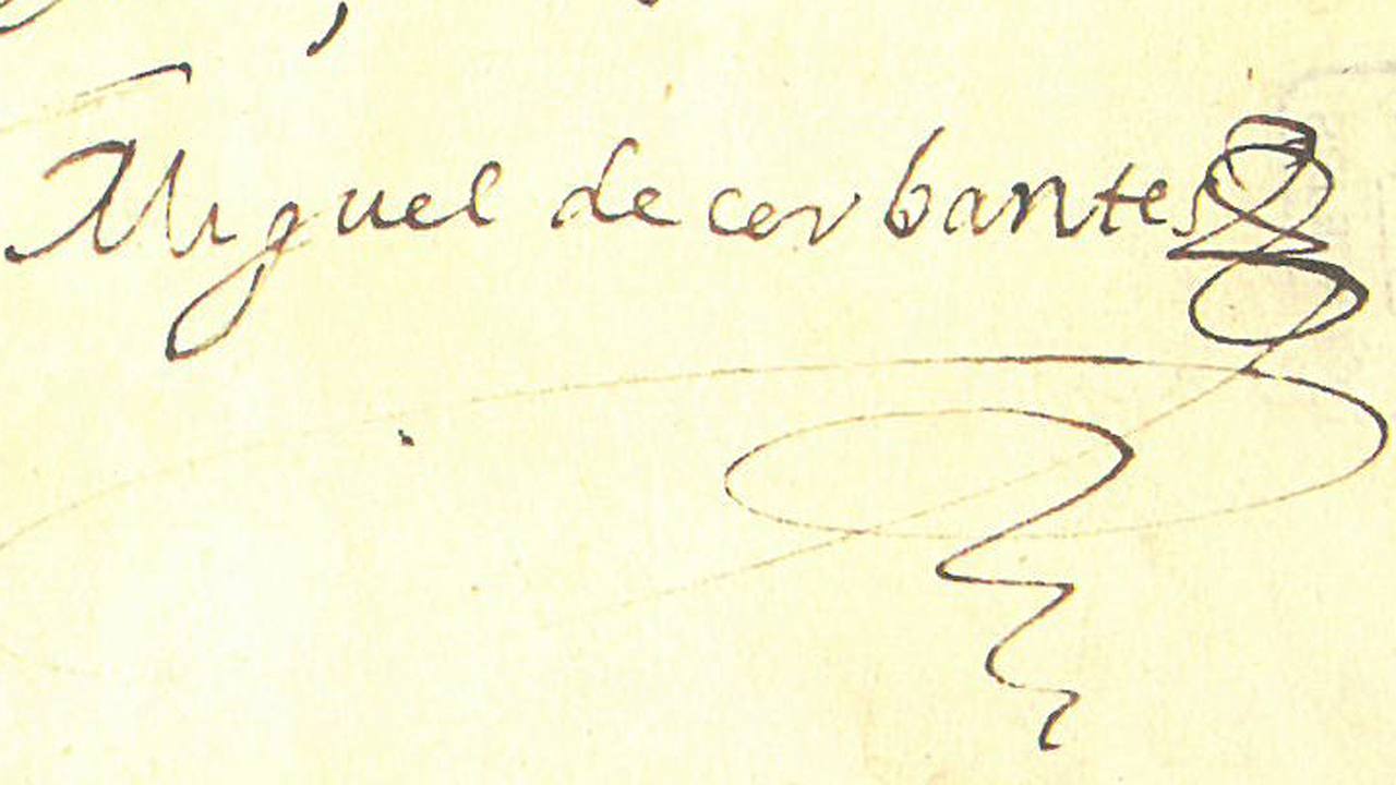 Firma de Cervantes correspondiente a un documento de 1604. Firma de Cervantes correspondiente a un documento de 1604.