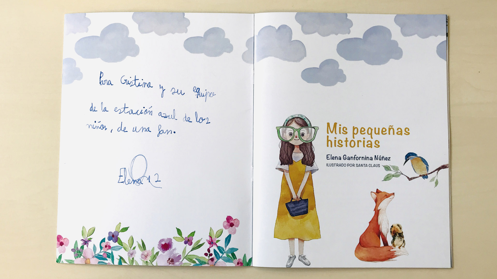 Firma de Elena Ganfornina sobre su libro