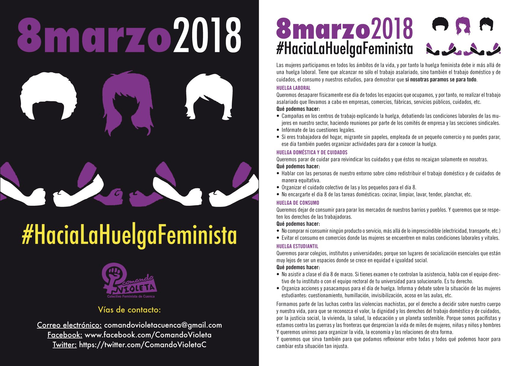 #HaciaLaHuelgaFeminista, panfleto de la Comisión8M