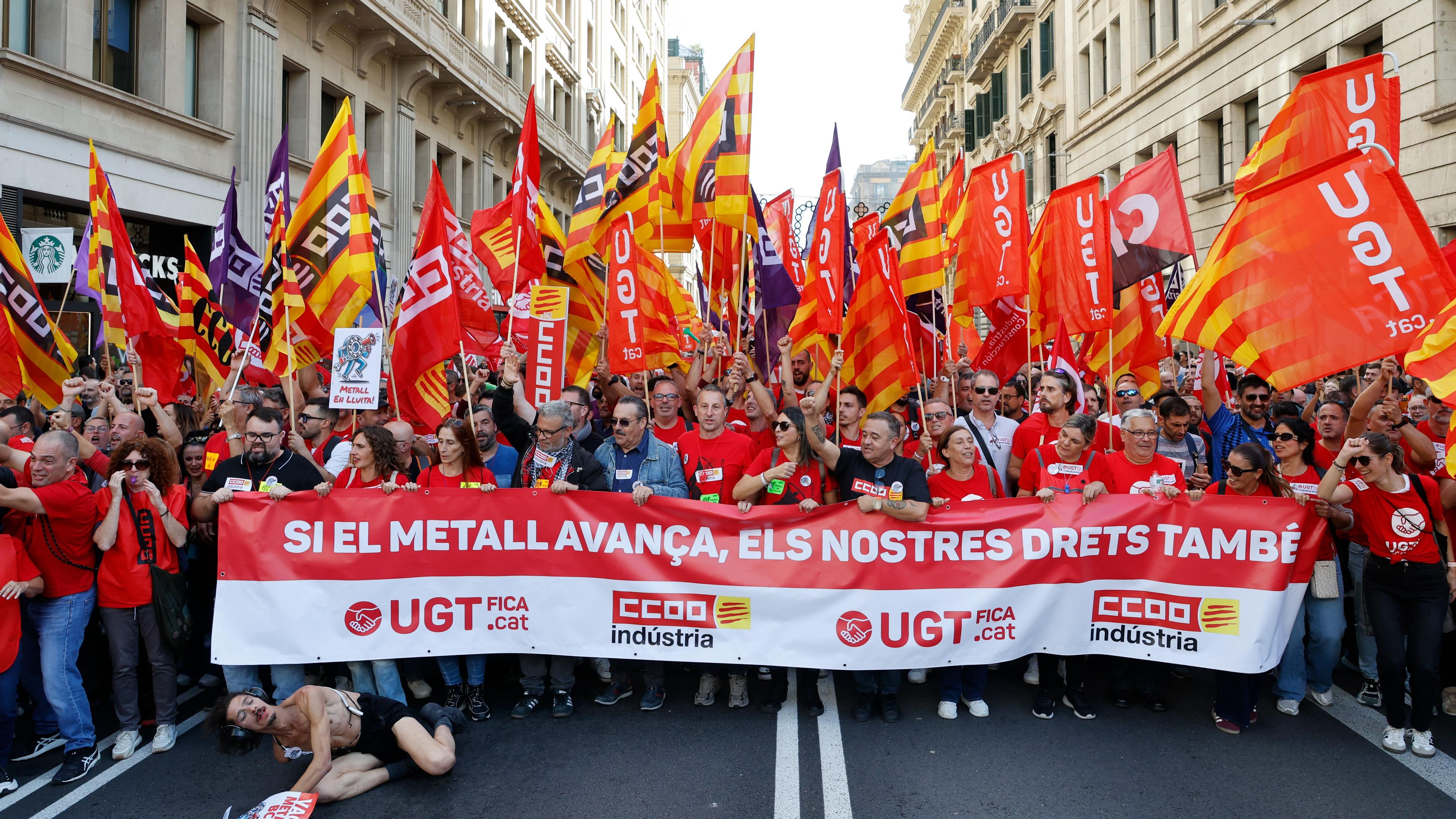 Segunda jornada de la huelga del metal en Barcelona
