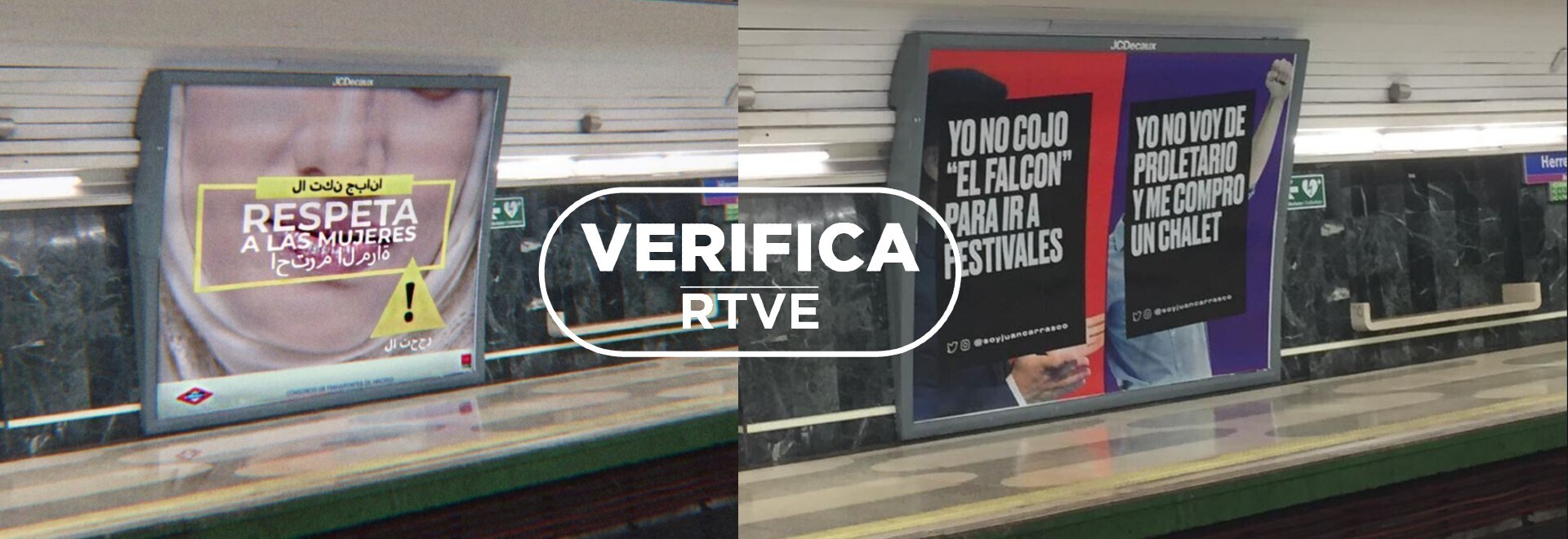 Estos carteles dirigidos a la población árabe son un montaje