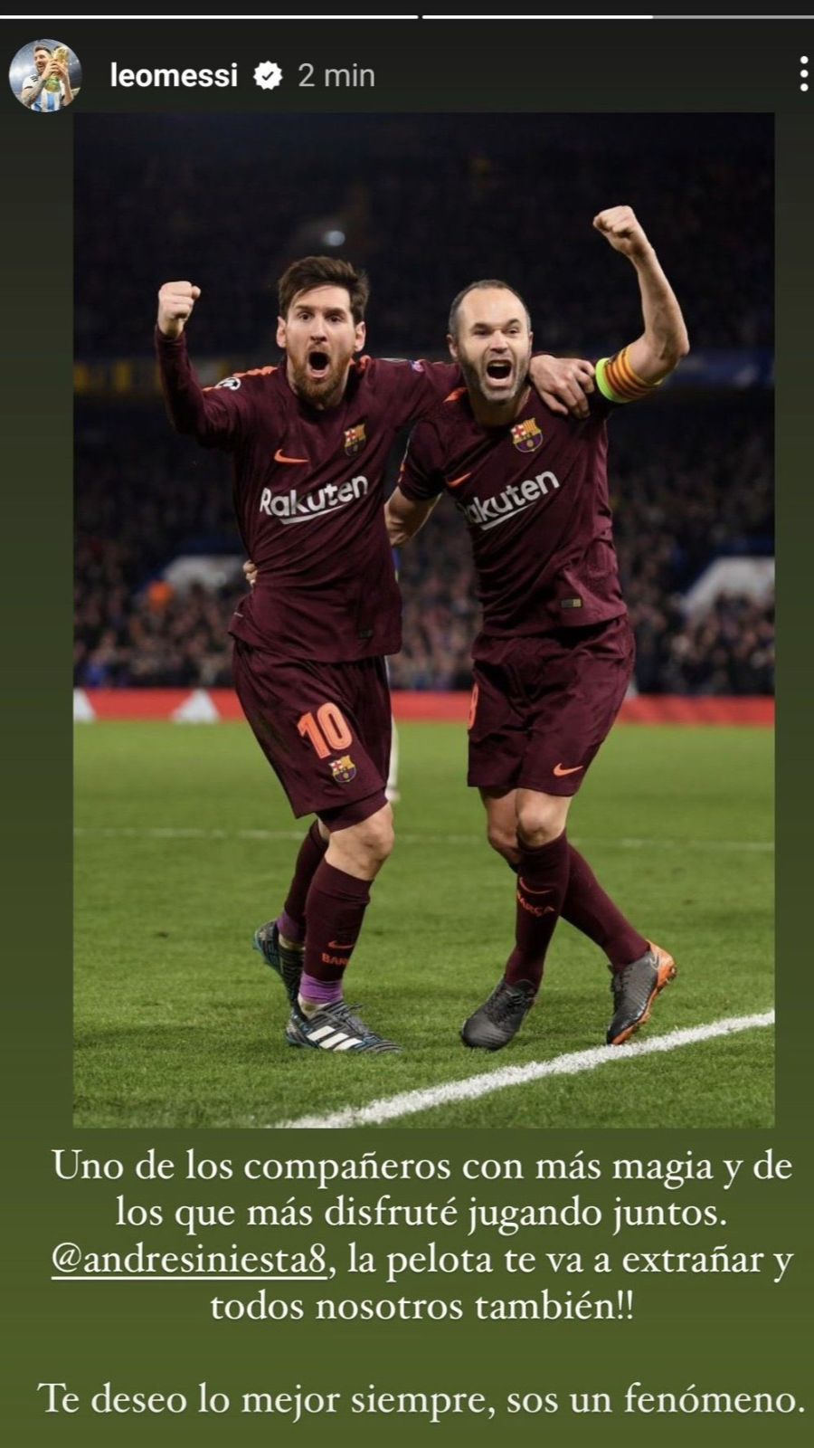 El mundo del fútbol despide con cariño y agradecimiento a Iniesta