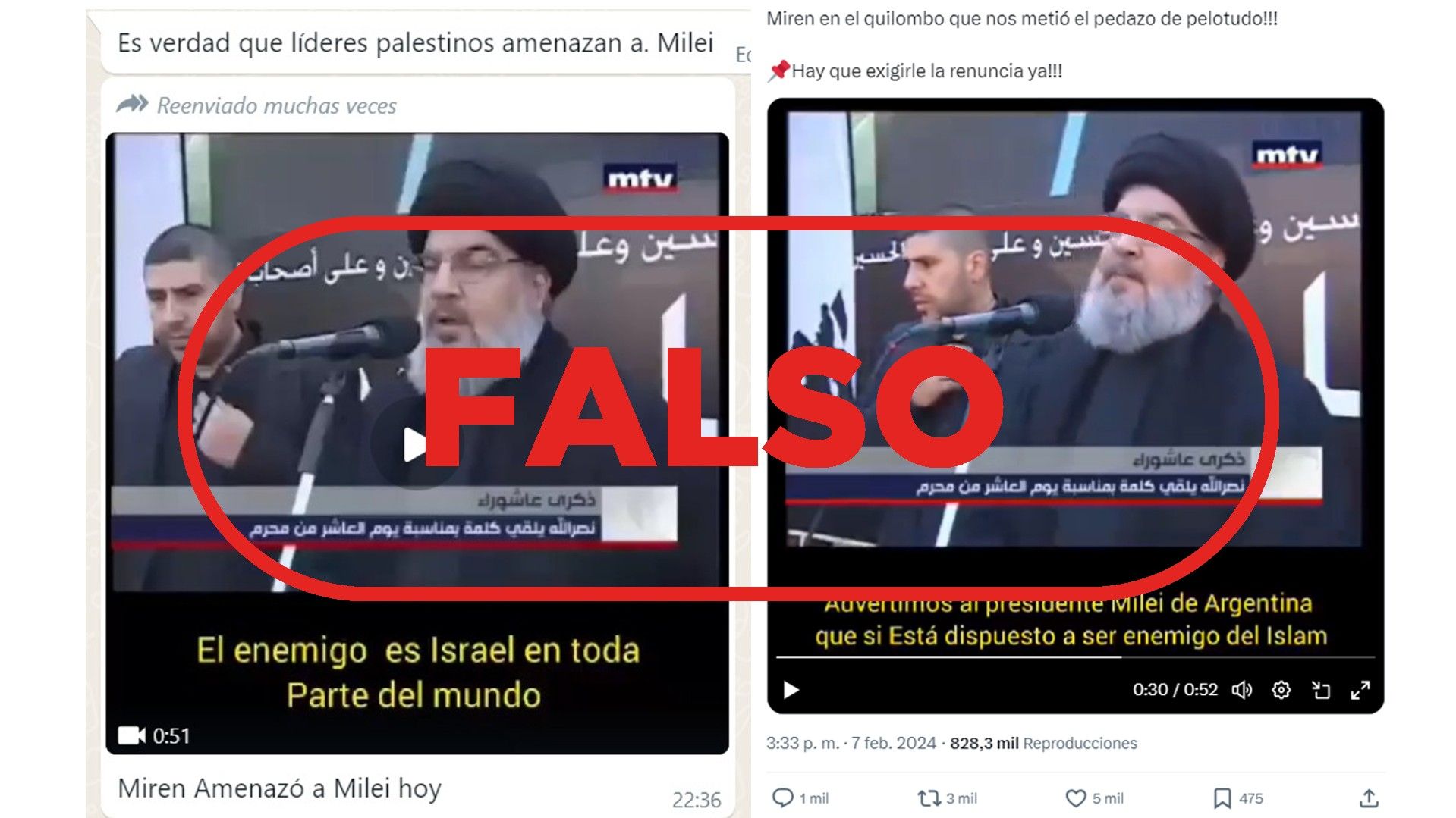 El Líder De Hezbolá No Amenaza A Milei En Este Vídeo Es Falso 6508