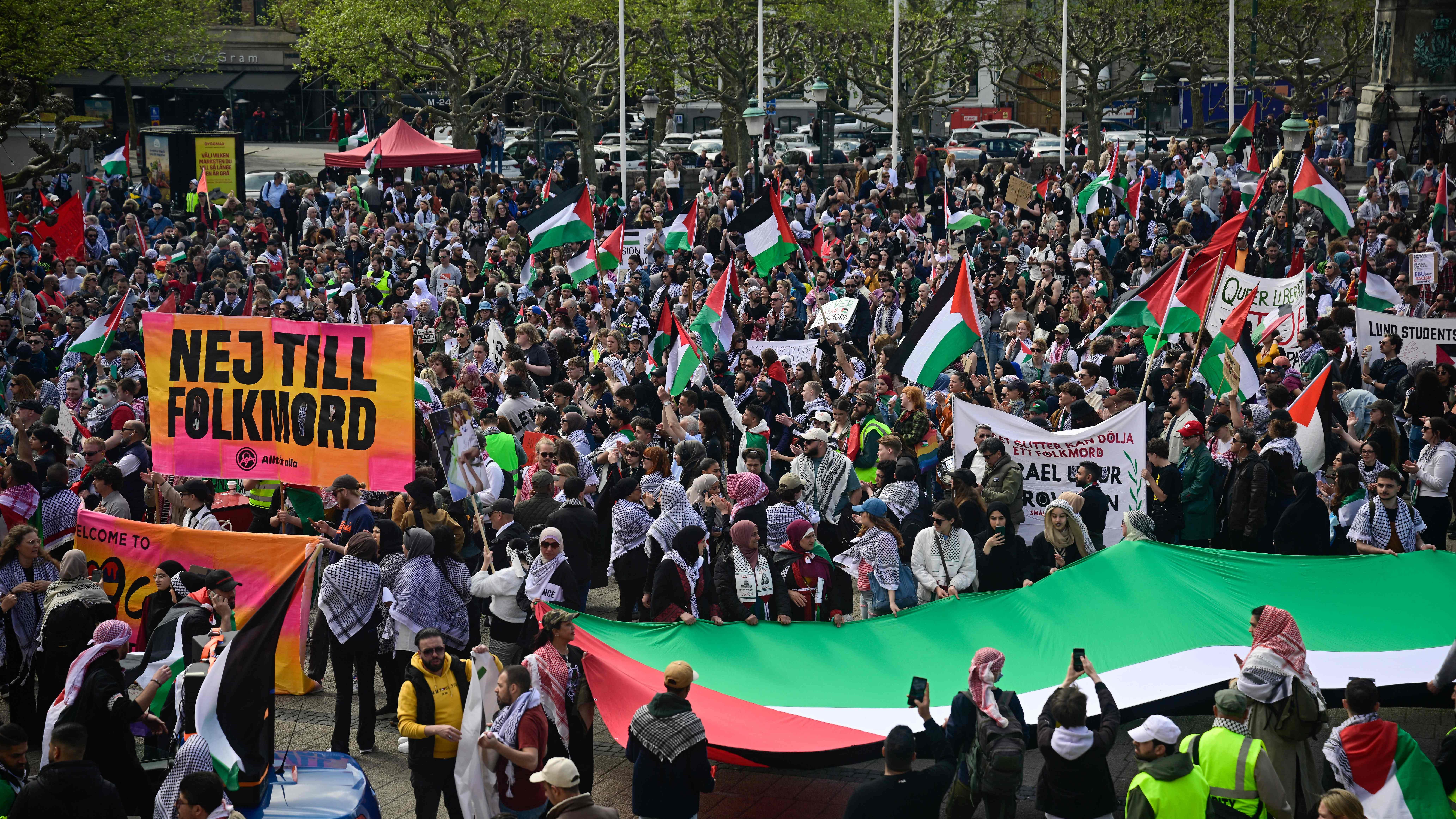 Manifestantes propalestinos protestan en las calles de Malmo contra la ...