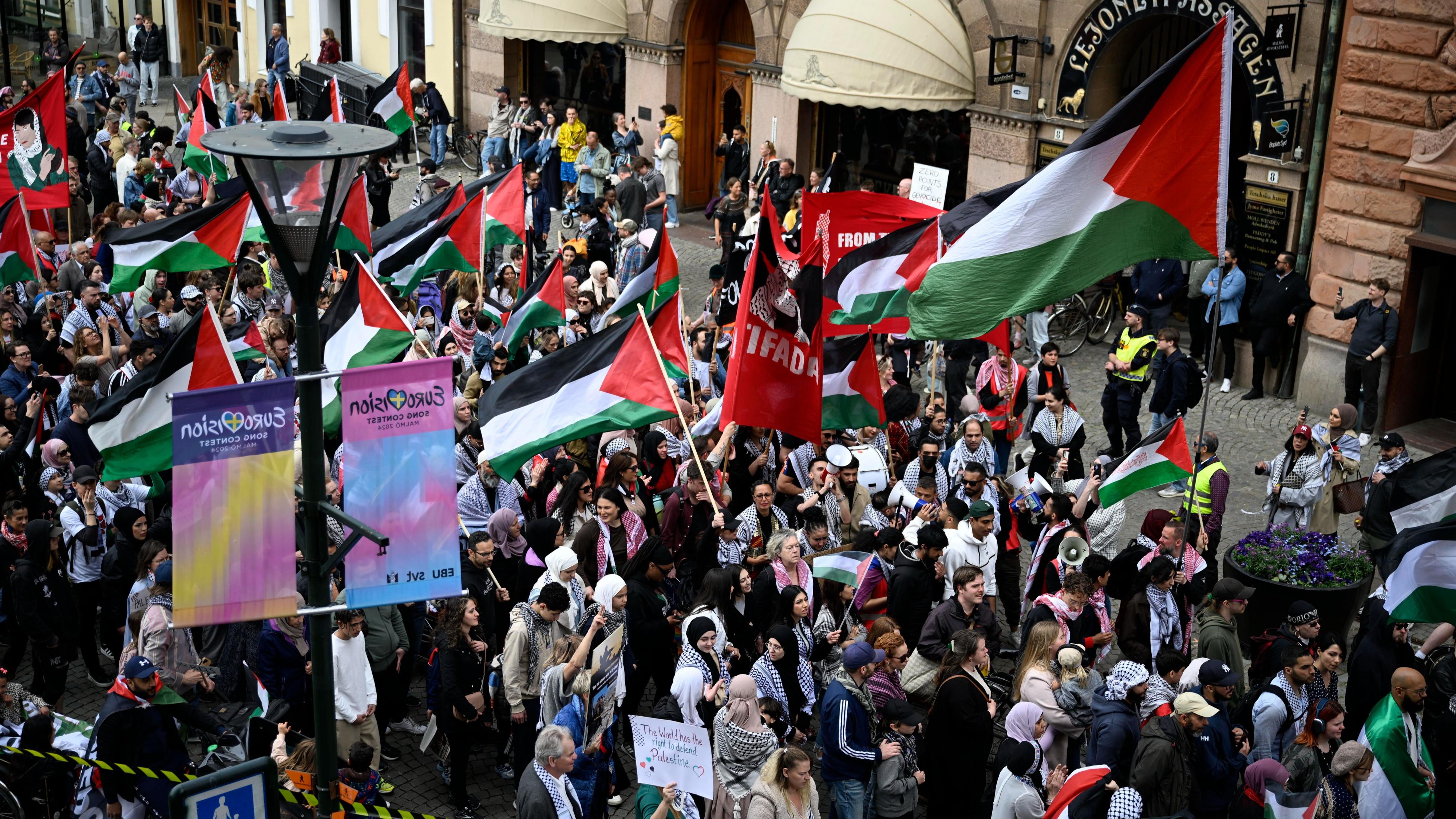 Una manifestación masiva pide el boicot a Israel en Eurovision
