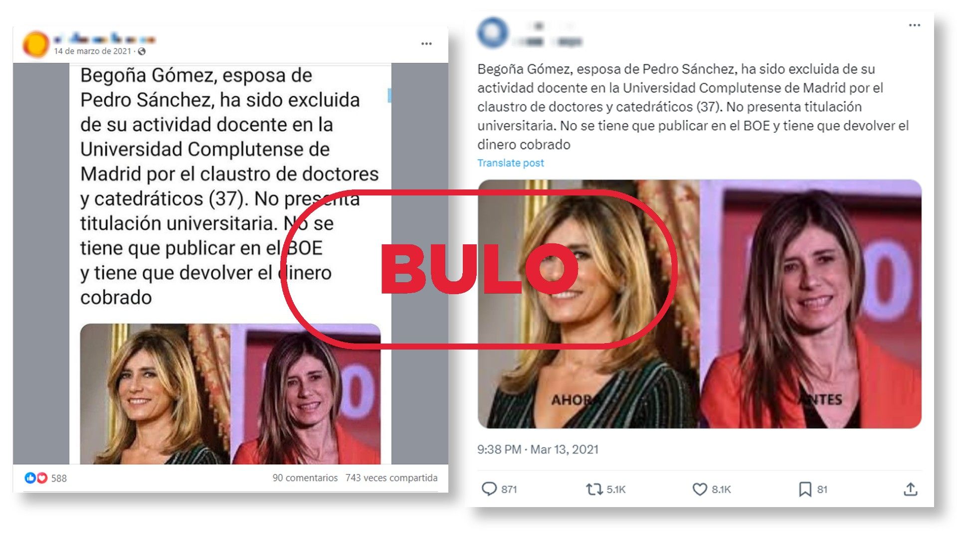 Begoña Gómez: bulos y falsedades sobre la mujer de Sánchez