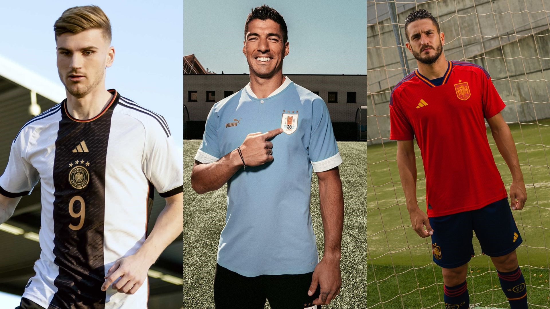 Todas las camisetas de la Selección España en los Mundiales