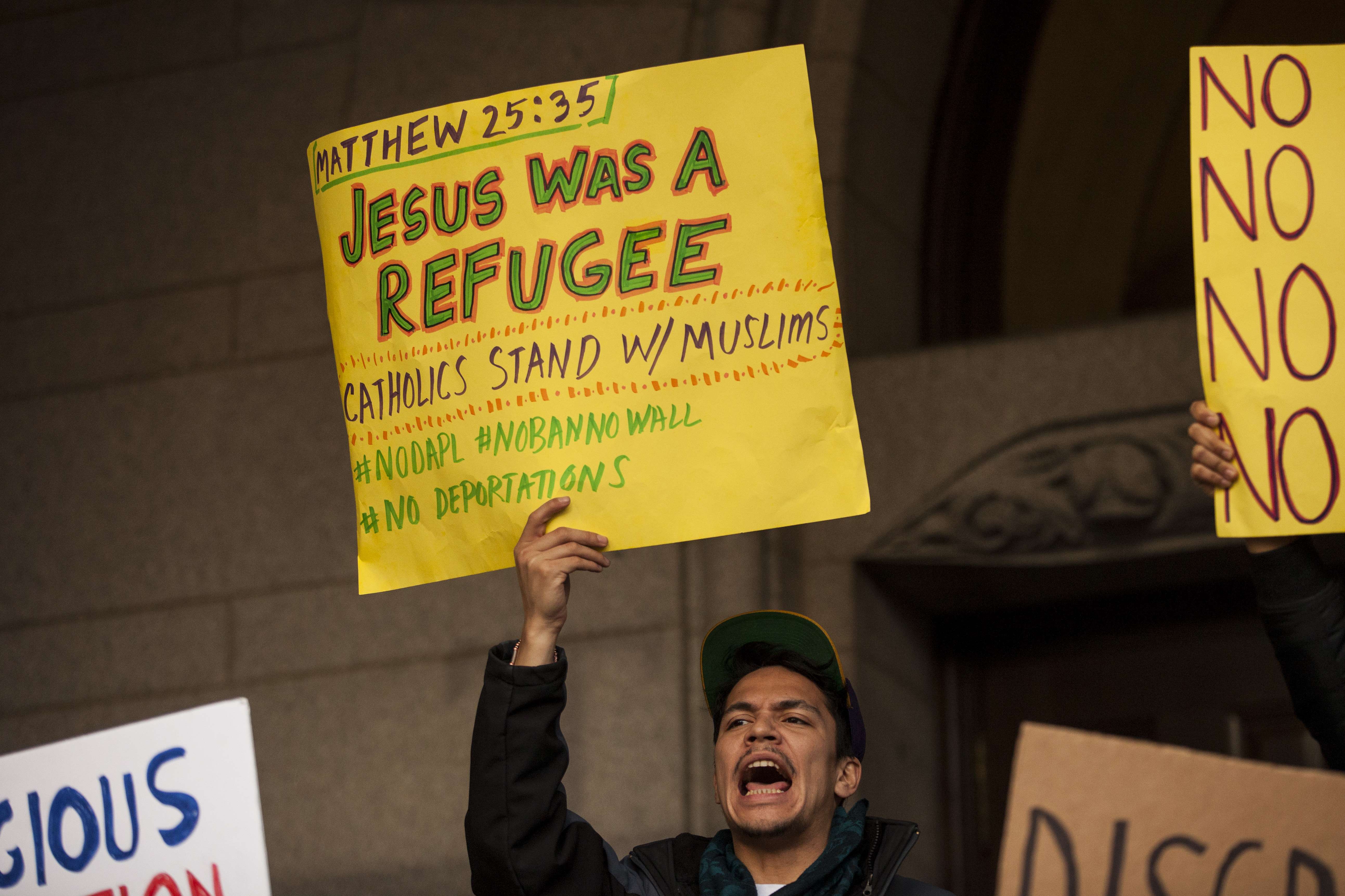 Numerosas protestas contra el veto migratorio recorren Estados Unidos Numerosas protestas contra el veto migratorio recorren Estados Unidos