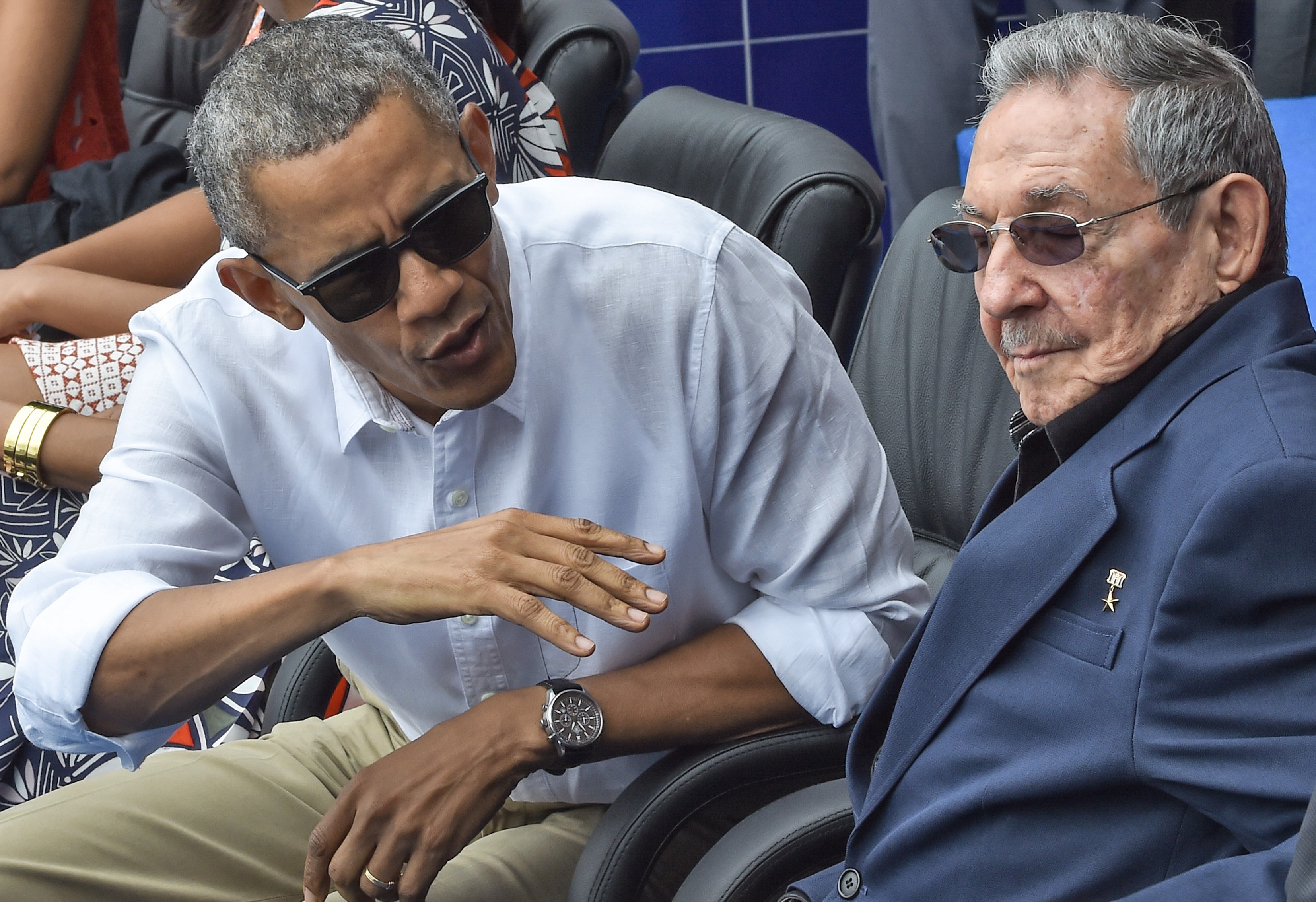 Obama y Castro en un partido de béisbol en la Habana