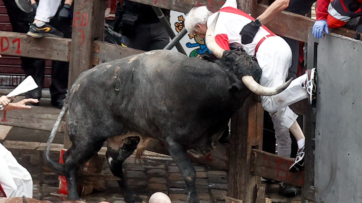 The most effective images of the eighth working of the bulls of San Fermin 2024: the Miura put the ending touches