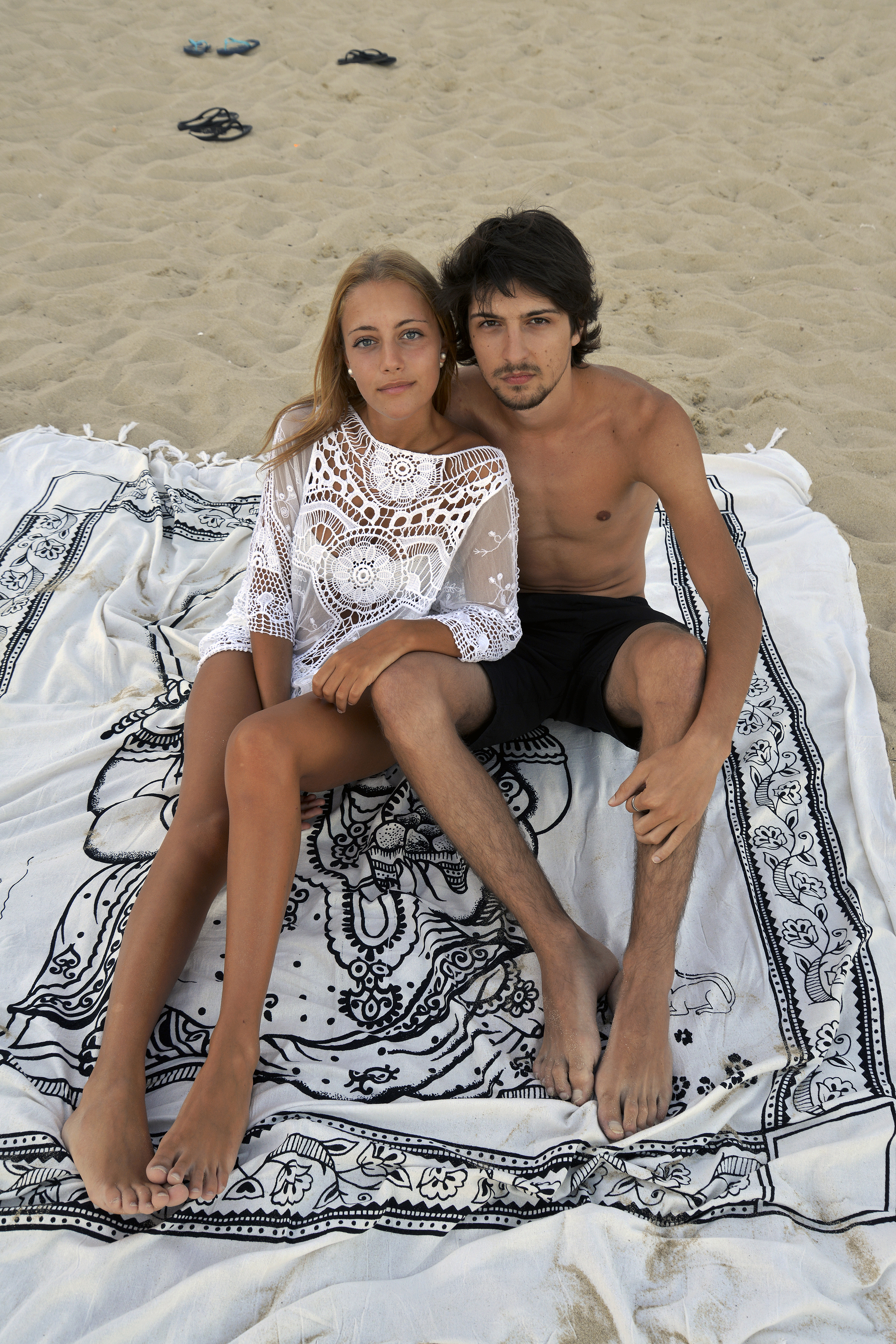 Pareja italiana en Cala Major, Palma 2016, foto Miguel Trillo