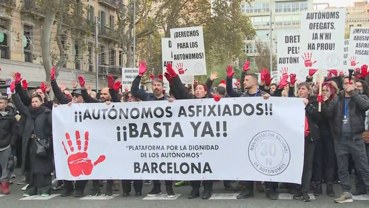 Protesta de treballadors autònoms Protesta de treballadors autònoms
