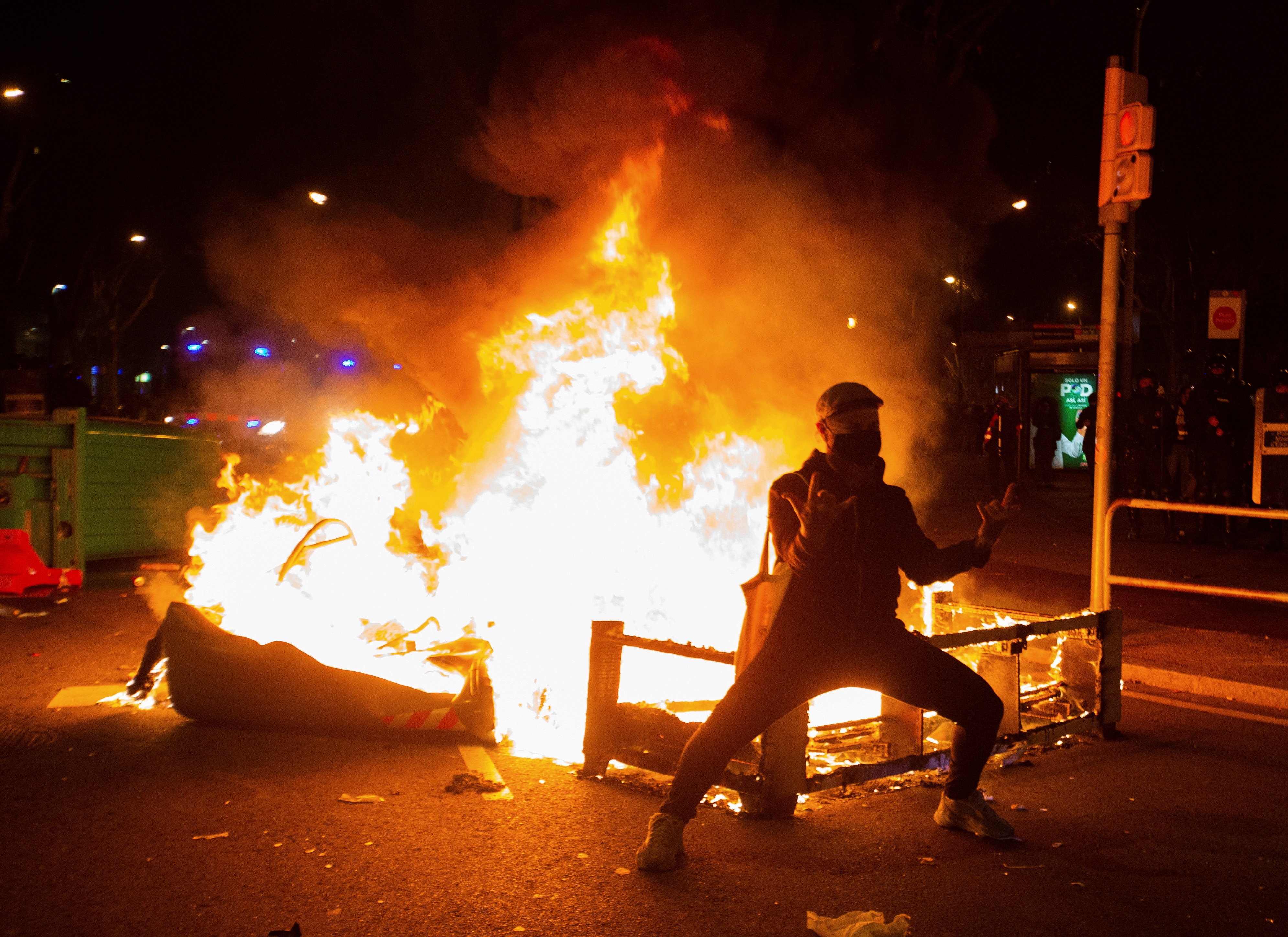 Protestas en Barcelona por la detención de Pablo Hasel Protestas en Barcelona por la detención de Pablo Hasel