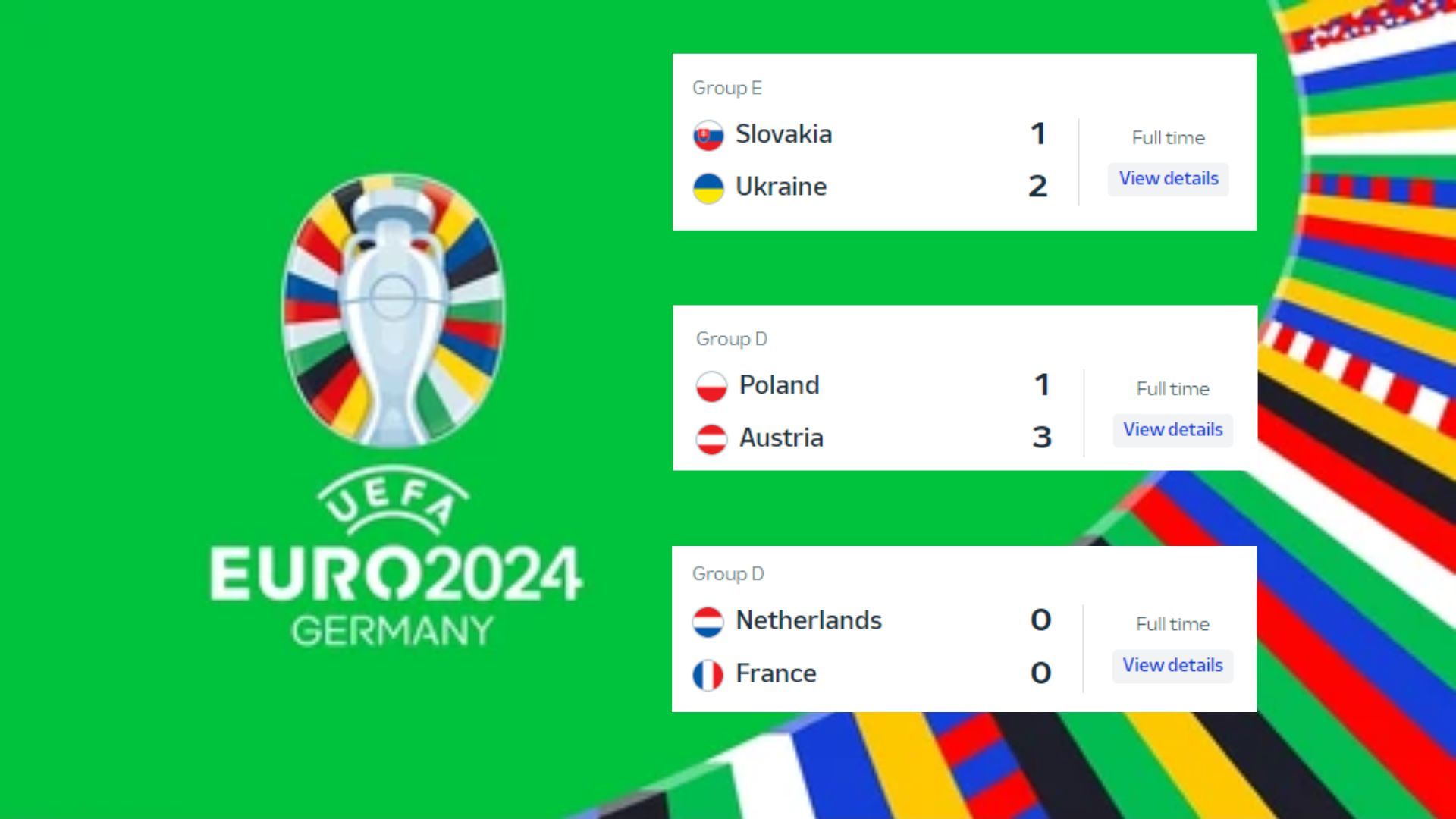 Resultado de los partidos de Eurocopa del 21 de junio