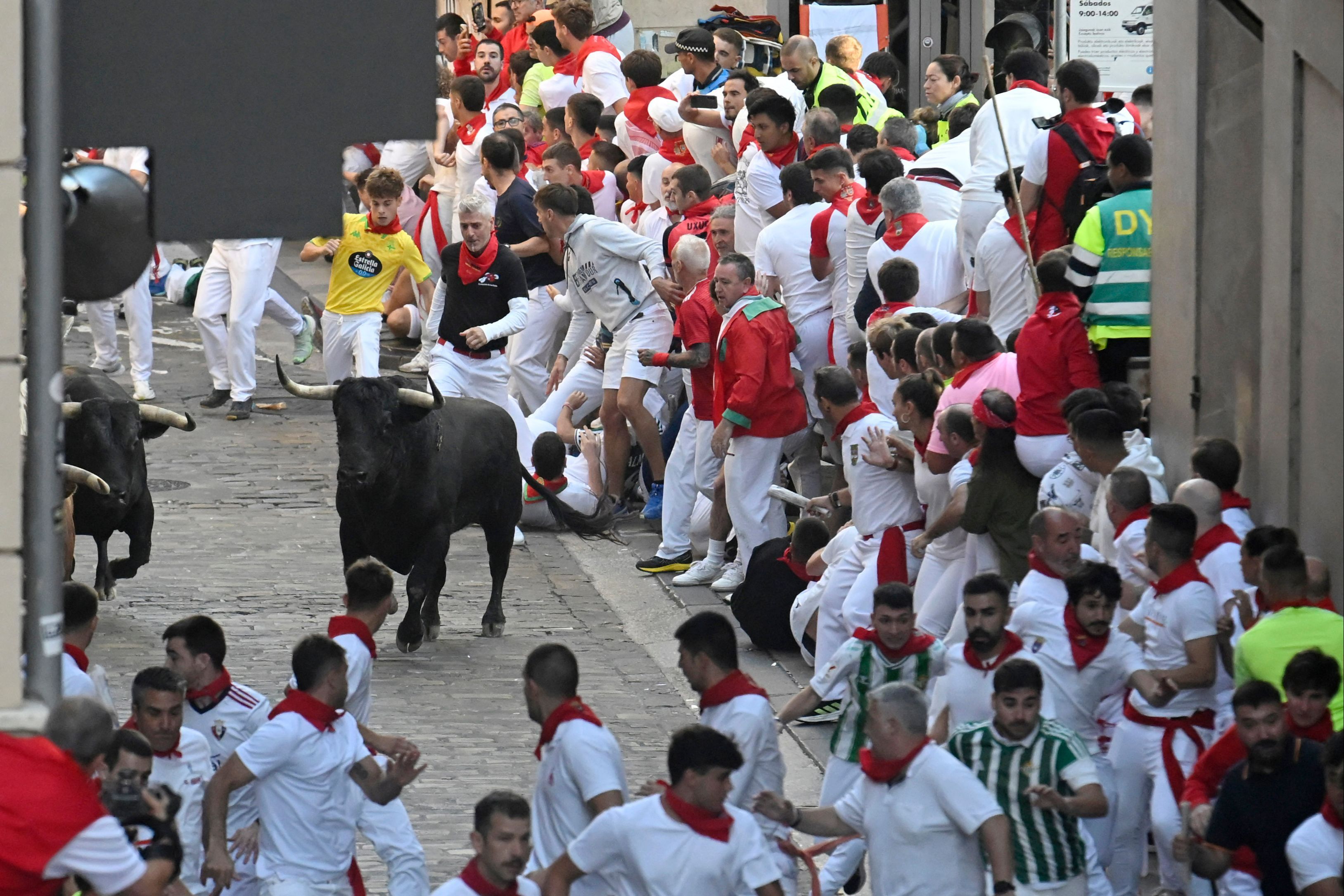 San Fermín 2025: los toros de La Palmosilla protagonizan una carrera muy peligrosa