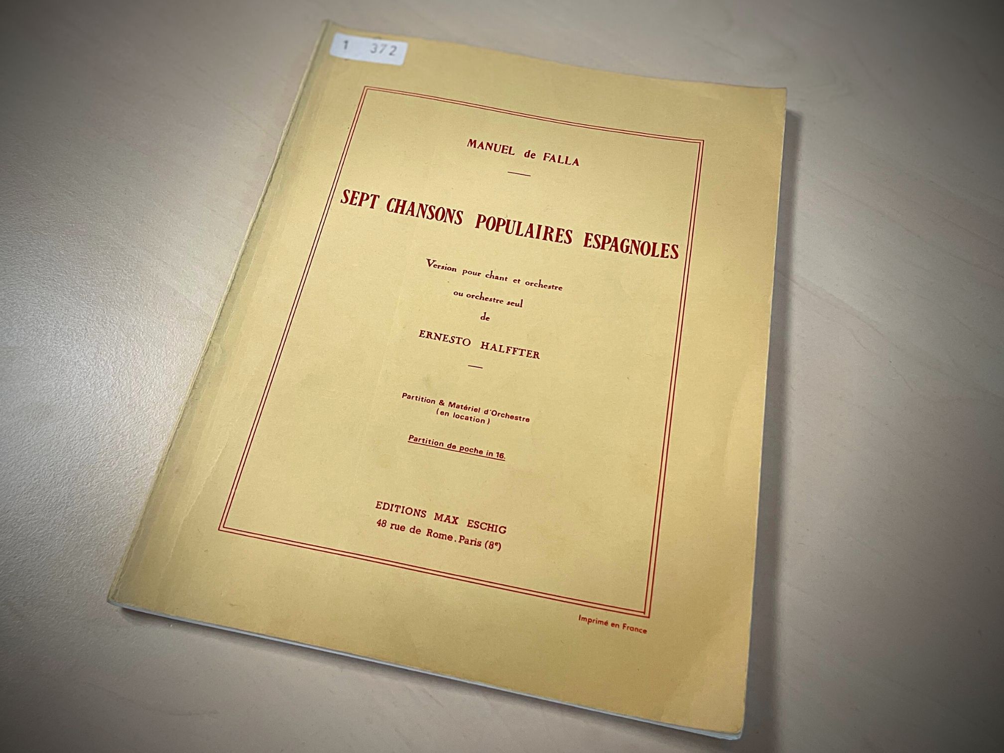 'Siete canciones populares españolas' de Manuel de Falla 'Siete canciones populares españolas' de Manuel de Falla, versión de Ernesto Halffter.