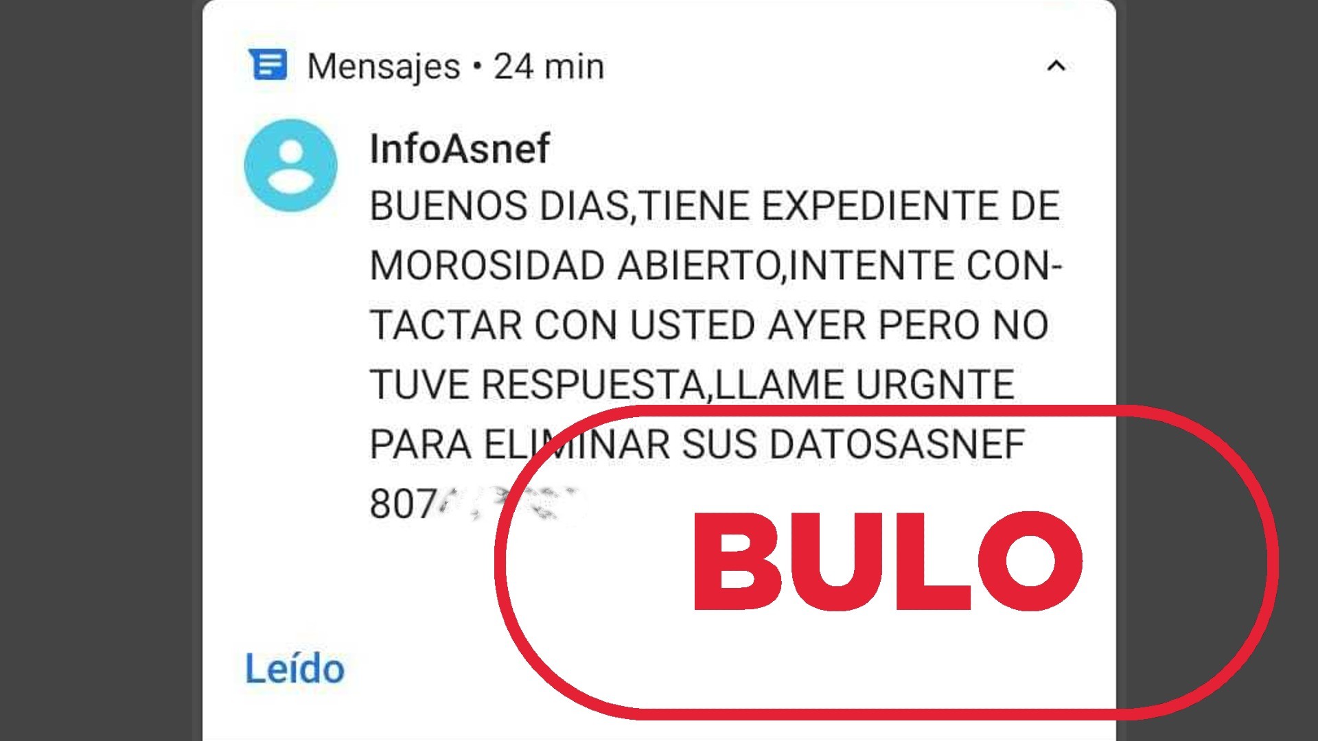 Smishing en nombre de 