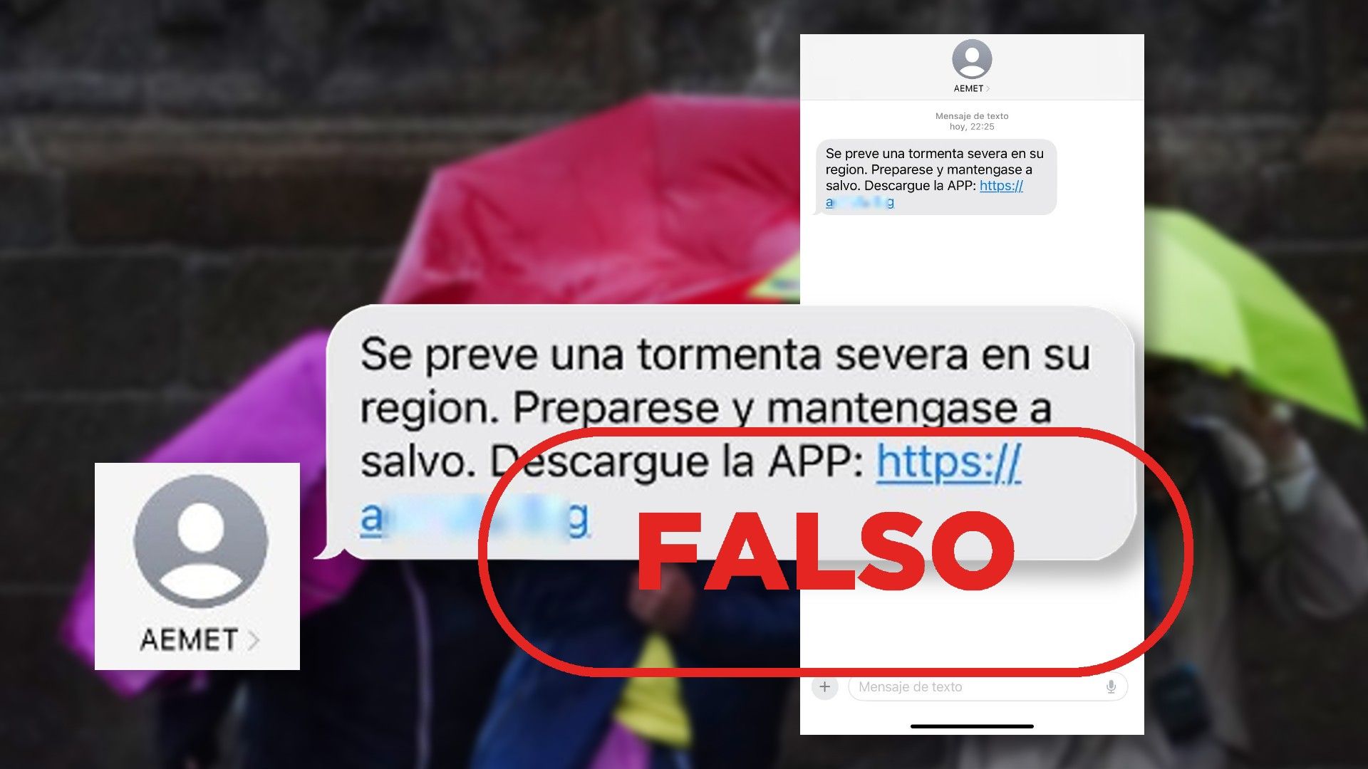 Cuidado con el SMS que suplanta a la AEMET, es un fraude