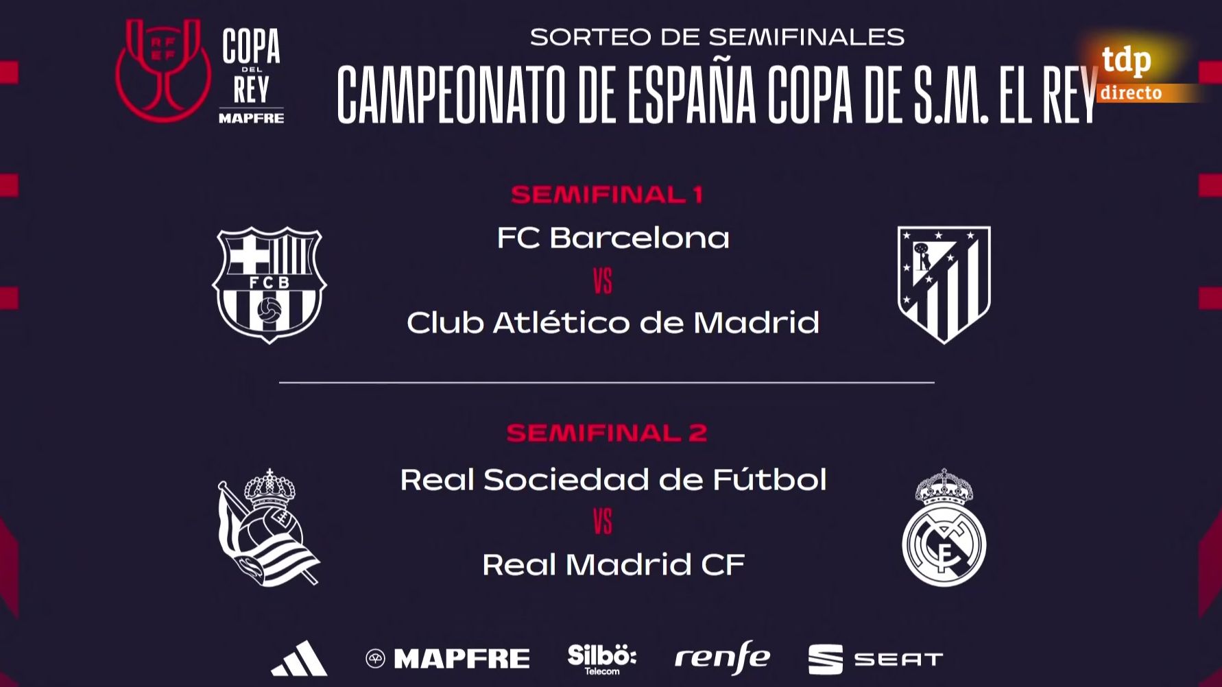 FC Barcelona- Atlético y Real Sociedad - Real Madrid, semifinales de la  Copa del Rey