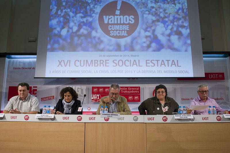 Méndez y Toxo piden unos presupuestos en pro de la recuperación y amenazan con movilizarse