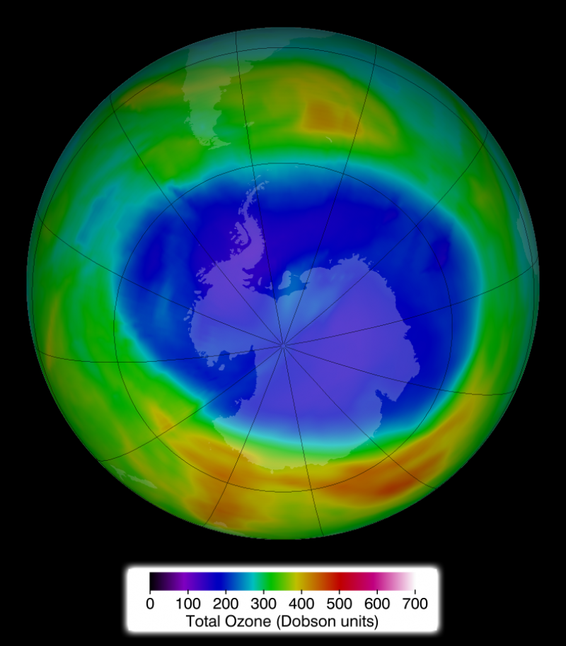 El máximo del agujero de ozono antártico 2014 es más pequeño que años anteriores